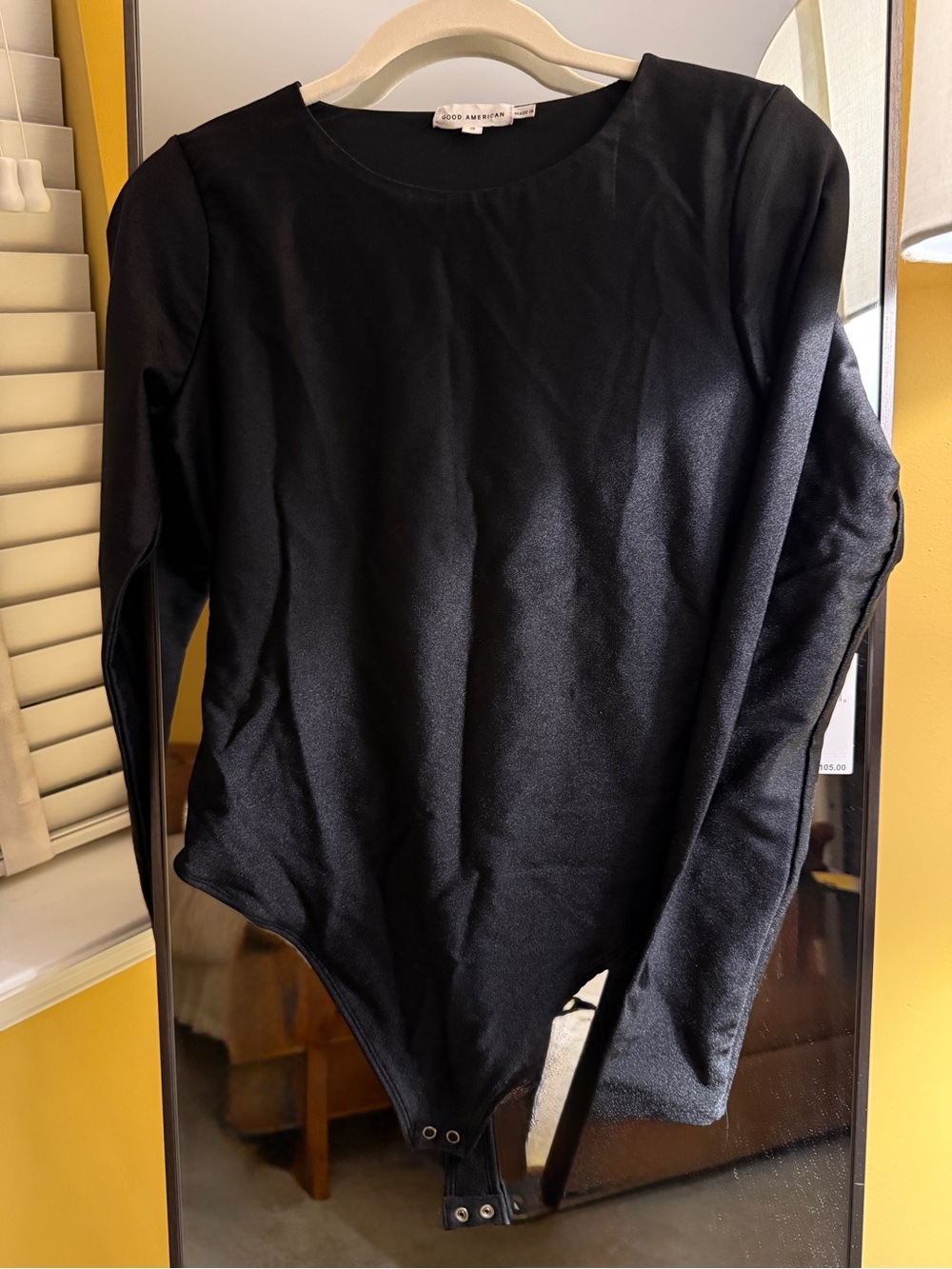 Good American Black Long-Sleeve Bodysuit